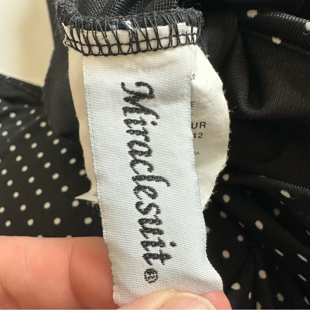 Miraclesuit Tankini Swimsuit Top Black Polka Dot Ruched
Underwire Padded Size 12 - Picture 5 of 7